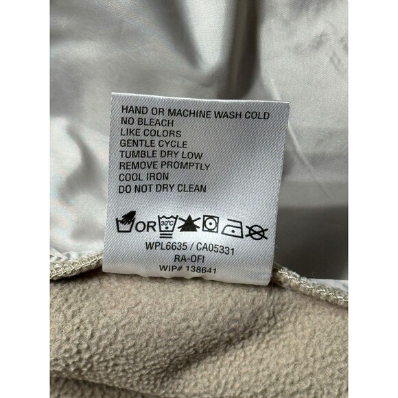 Woolrich Women’s L Softshell Hooded Jacket Beige Stone Fleece Lined Coat - Picture 15 of 16